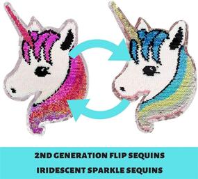 img 3 attached to 🦄 Girls' 3-12 Years Sequin Unicorn Flip Shirt - HH Family Tee