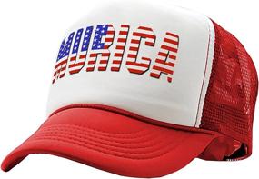 img 1 attached to Vintage Retro Trucker Cap Hat - Fourth of July USA America Patriot - Murica Mean Gear for Better SEO