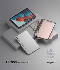 img 3 attached to 🔍 Enhanced Ringke Fusion Case for Galaxy Tab S7 (2020) with Built-in Stylus S Pen Holder - Clear Transparent