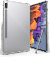 🔍 enhanced ringke fusion case for galaxy tab s7 (2020) with built-in stylus s pen holder - clear transparent logo