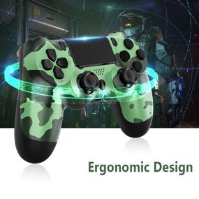 img 1 attached to 🎮 GOLDJU Wireless Controller for P-S4: Green Camo Game Controller for P-S4 Consoles