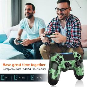 img 3 attached to 🎮 GOLDJU Wireless Controller for P-S4: Green Camo Game Controller for P-S4 Consoles