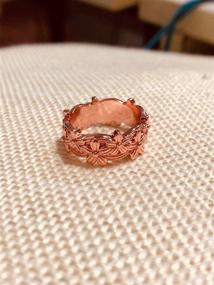 img 1 attached to 🌸 Floral Elegance: Maledery Genuine Solid 14K Rose Gold Floral Ring 925 Silver Plate, Ideal for Women's Engagement and Wedding Jewelry, Lucky Daisy, Plum Blossom, Cherry Flower Design, Available Size 5-10