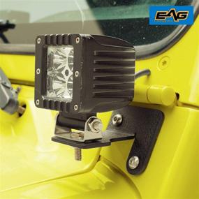 img 2 attached to 🚗 EAG Windshield Hinge Light Mount Brackets Compatible with 1987-2006 Jeep Wrangler TJ YJ – Set of 2