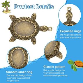 img 2 attached to 🐢 20-Piece Turtle Pendant Settings: Oval Cabochon Base Blanks for Photo Pendant Jewelry Making