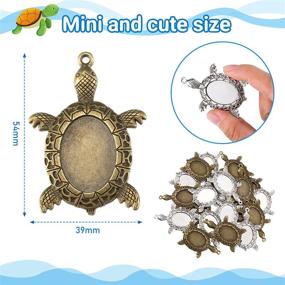 img 3 attached to 🐢 20-Piece Turtle Pendant Settings: Oval Cabochon Base Blanks for Photo Pendant Jewelry Making