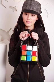 img 2 attached to 👜 Colorful Women's Cute Cube Shape Handbag: Magic Shoulder Bag Clutch, 15x15x15 - A Stylish Statement Piece