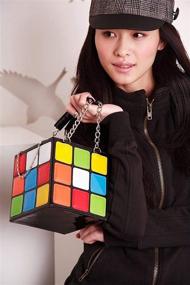 img 1 attached to 👜 Colorful Women's Cute Cube Shape Handbag: Magic Shoulder Bag Clutch, 15x15x15 - A Stylish Statement Piece