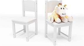 img 1 attached to 🪑 Versatile Timy Toddler Wooden Chair Pair: Ideal Kids Furniture Set for Eating, Reading, Playing - 2 Pack in Classic White