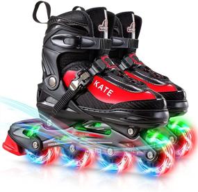 img 4 attached to 🌟 Hiboy Adjustable Inline Skates: All Light up Wheels for Boys, Girls, Beginners - Indoor & Outdoor Illuminating Roller Skates