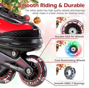 img 2 attached to 🌟 Hiboy Adjustable Inline Skates: All Light up Wheels for Boys, Girls, Beginners - Indoor & Outdoor Illuminating Roller Skates