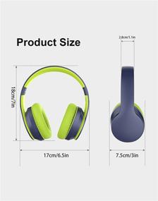 img 3 attached to Rockpapa E7 Bluetooth Headphones Over Ear: Foldable Wireless Headset with Mic for Travel, Home & Office - Blue Green with Travel Case