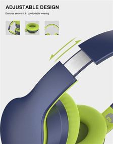 img 1 attached to Rockpapa E7 Bluetooth Headphones Over Ear: Foldable Wireless Headset with Mic for Travel, Home & Office - Blue Green with Travel Case