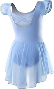 img 2 attached to 🩰 DIPUG Ballet Leotards: Flutter Sleeve, Criss-Cross Back, and Skirt - Perfect for Toddler Dance!