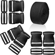 1.5 inches plastic quick release buckles with flat shape and tri-glide slides, including 5 yards of 1.5 inches wide polypro webbing for diy strap making logo