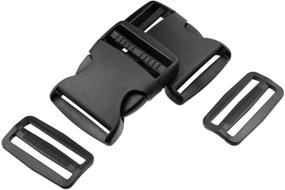 img 2 attached to 1.5 Inches Plastic Quick Release Buckles with Flat Shape and Tri-Glide Slides, including 5 Yards of 1.5 Inches Wide Polypro Webbing for DIY Strap Making