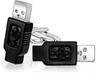 classy and stylish: black flash cufflinks rhodium plated логотип