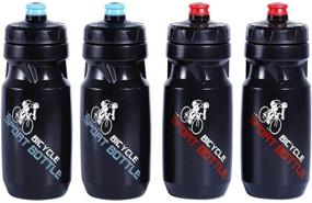 img 4 attached to 🚴 Leak Proof BPA Free Bike Water Bottle Set – 4 Pack Sports Cycling Water Bottles for Running, Fitness, and Walking – 21 Oz Capacity