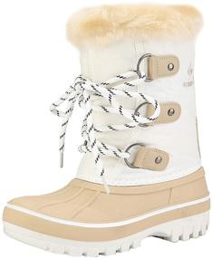 img 4 attached to DREAM PAIRS Faux Fur-Lined Ankle Snow Boots for Boys and Girls