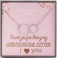 sterling silver friendship eternity necklaces: two interlocking infinity circles pendant for friends, love and jewelry gift logo