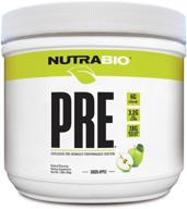 🍏 nutrabio pre workout powder: enhanced performance with natural flavors and amino acids - green apple flavor logo