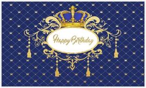 img 4 attached to 🎉 Stunning Allenjoy Royal Blue and Gold Happy Birthday Photo Backdrop for Kids Boy 1st Bday Party - Perfect Cake Table Wall Decoration, Banner, and Photo Booth Background - Little Prince Celebration Crown, 5x3ft Photoshoot Props