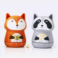 🦊 ele depi 2 pack cute kitchen timer: mechanical animal timer for kids - fox and raccoon, 60 minute timer for cooking, reading, and sports logo