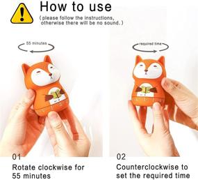 img 2 attached to 🦊 ELE DEPI 2 Pack Cute Kitchen Timer: Mechanical Animal Timer for Kids - Fox and Raccoon, 60 Minute Timer for Cooking, Reading, and Sports