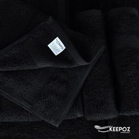 img 3 attached to 🖤 KEEPOZ Salon Towels 24-Pack - Soft Cotton Hand Towels, Gym Towels, Hair Towel - Absorbent & Durable - Black