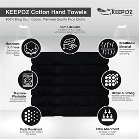 img 1 attached to 🖤 KEEPOZ Salon Towels 24-Pack - Soft Cotton Hand Towels, Gym Towels, Hair Towel - Absorbent & Durable - Black