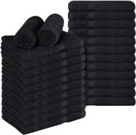 🖤 keepoz salon towels 24-pack - soft cotton hand towels, gym towels, hair towel - absorbent & durable - black logo