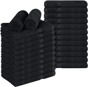 img 4 attached to 🖤 KEEPOZ Salon Towels 24-Pack - Soft Cotton Hand Towels, Gym Towels, Hair Towel - Absorbent & Durable - Black