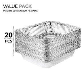 img 2 attached to 🍽️ Convenient 9x13 Aluminum Pans (20 Pack) - Disposable & Recyclable Foil Trays - Versatile Half Size Steam Table Deep Pans for Cooking, Heating, Storing, Prepping Food, BBQ, Grilling, Catering by Stock Your Home