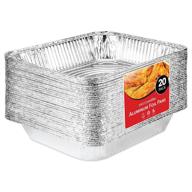 🍽️ convenient 9x13 aluminum pans (20 pack) - disposable & recyclable foil trays - versatile half size steam table deep pans for cooking, heating, storing, prepping food, bbq, grilling, catering by stock your home logo