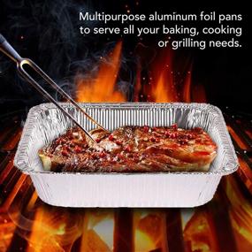 img 1 attached to 🍽️ Convenient 9x13 Aluminum Pans (20 Pack) - Disposable & Recyclable Foil Trays - Versatile Half Size Steam Table Deep Pans for Cooking, Heating, Storing, Prepping Food, BBQ, Grilling, Catering by Stock Your Home