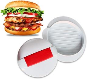 img 3 attached to 🍔 Odowalker Burger Press Hamburger Maker Mould Machine Set - BBQ Patty Juicy Regular Beef Maker - Round Non Stick Mold - Easy to Use - White