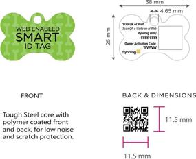 img 3 attached to 🐶 Dynotag Deluxe Coated Steel Pet Tag - Play Series - Bone with Web/Location Enabled QR Code for Enhanced Visibility