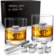 🥃 veecom whiskey glass set with 6 whiskey stones - perfect gift for men logo