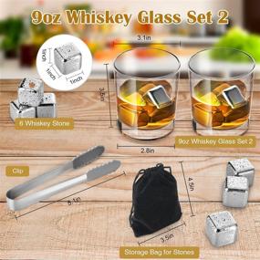 img 2 attached to 🥃 Veecom Whiskey Glass Set with 6 Whiskey Stones - Perfect Gift for Men