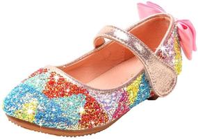 img 4 attached to 👠 YYFURR Sparkling Ballerina Girls' Shoes for Toddler Princesses
