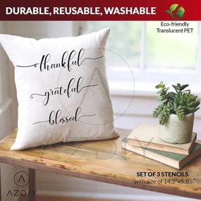 img 2 attached to 🏠 Enhance Your Home Décor with Grateful Thankful Blessed Stencils: A 3-Piece Set for Painting on Wood, Walls, Signs, and Crafts