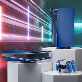 img 2 attached to 🎮 Лицевая панель консоли SIKEMAY PS5 - Жесткая ударопрочная пластина для PlayStation 5, чехол-накладка ABS противоцарапающийся грязезащитный для игровой консоли PS5 Disc Edition - синий