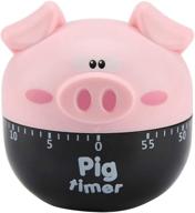 🐷 cute cartoon pig kitchen timer - stylish pink cooking mechanical home decor - perfect counters for cooking timing tool logo