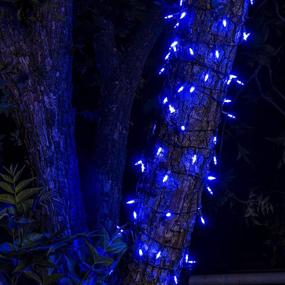 img 1 attached to 🎄 Christmas Blue LED String Lights - 17.3ft, 50 Lights, Green Wire, Battery Powered with 8 Modes & 6 Hr Timer - Ideal for Indoor and Outdoor Party, Home, Patio, Lawn, Garden Holiday Decoration