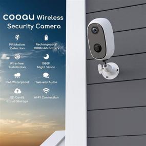 img 3 attached to 📷 COOAU Outdoor Security Camera: Wireless Rechargeable, 1080P WiFi Surveillance, Night Vision, 2-Way Audio, IP65 Waterproof with Encrypted SD/Cloud Storage