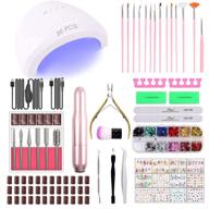 portable usb electric nail drill set with 86 pieces, 48w uv led nail lamp gel manicure dryer, acrylic nail 3d art drill and dryer kit, nail files tool for polish decoration and manicure supplies logo
