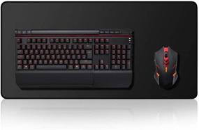 img 4 attached to Stylish and Durable Stanaway Non-Slip Gaming Mouse and Keyboard Pad - Extended Size with Stitched Edges (Black)