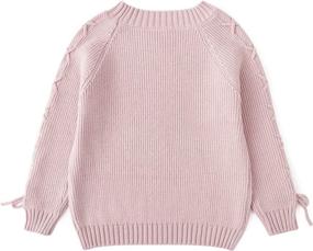 img 3 attached to 👧 Cute and Cozy: Curipeer Girl’s Long Sleeve Knit Sweater with Lace Up Crewneck – Perfect Holiday Pullover for Ages 6-13Y