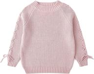 👧 cute and cozy: curipeer girl’s long sleeve knit sweater with lace up crewneck – perfect holiday pullover for ages 6-13y logo