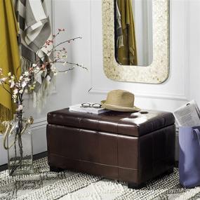 img 4 attached to Safavieh Hudson Collection Nolita Cordovan Leather Small Storage Bench